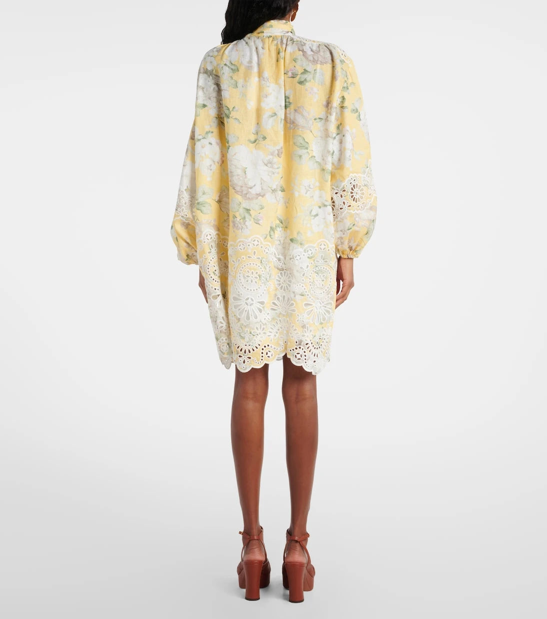 Zimmermann - Acacia embroidered floral linen minidress