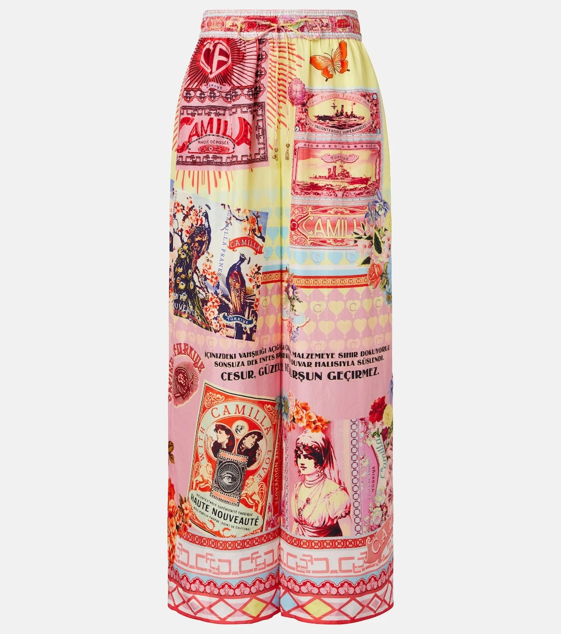 Camilla - Printed silk wide-leg pants