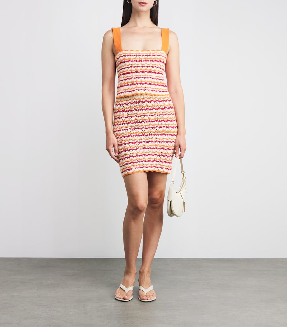 Orange Crochet Wayra Mini Skirt