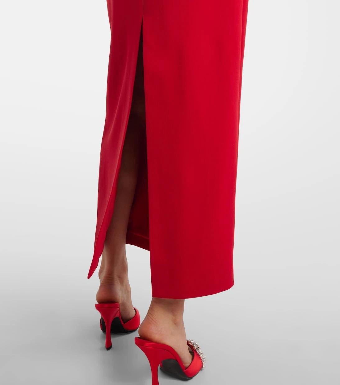 Magda Butrym - Floral-appliqué wool-blend gown