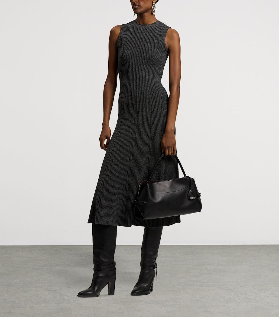 Black Leather Ralph Shoulder Bag