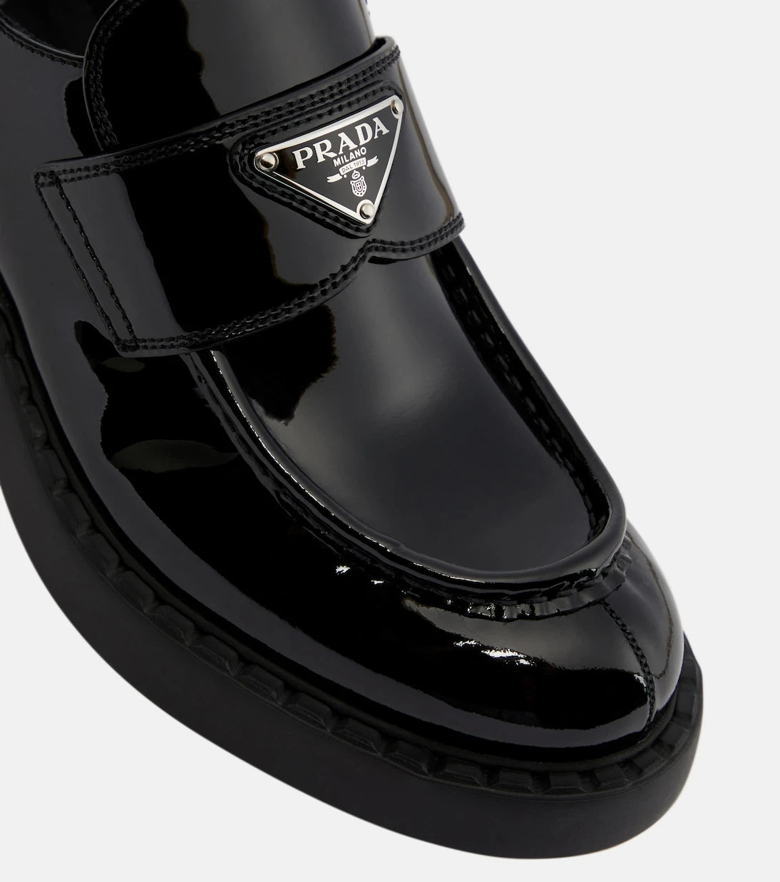 Prada - Logo patent leather loafers