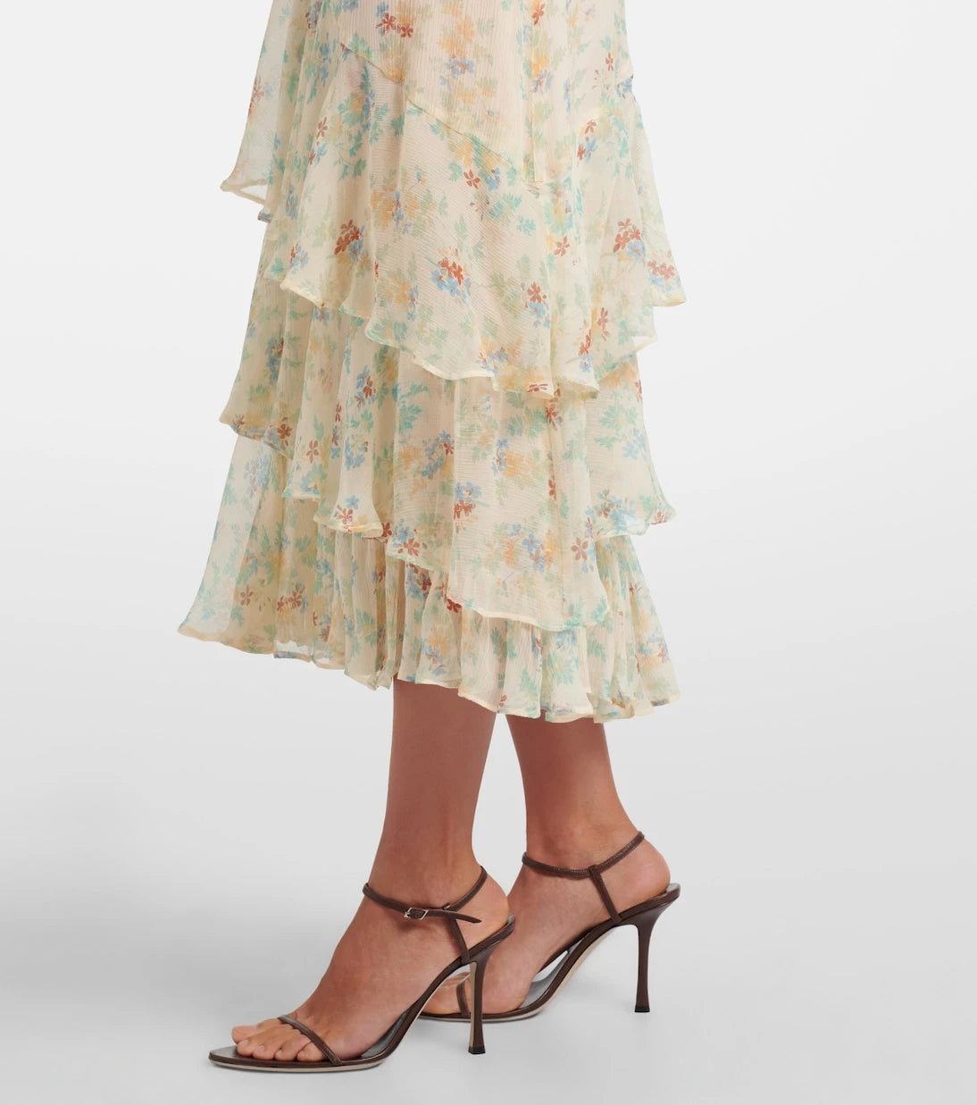 Ulla Johnson - Meadow floral silk chiffon midi skirt
