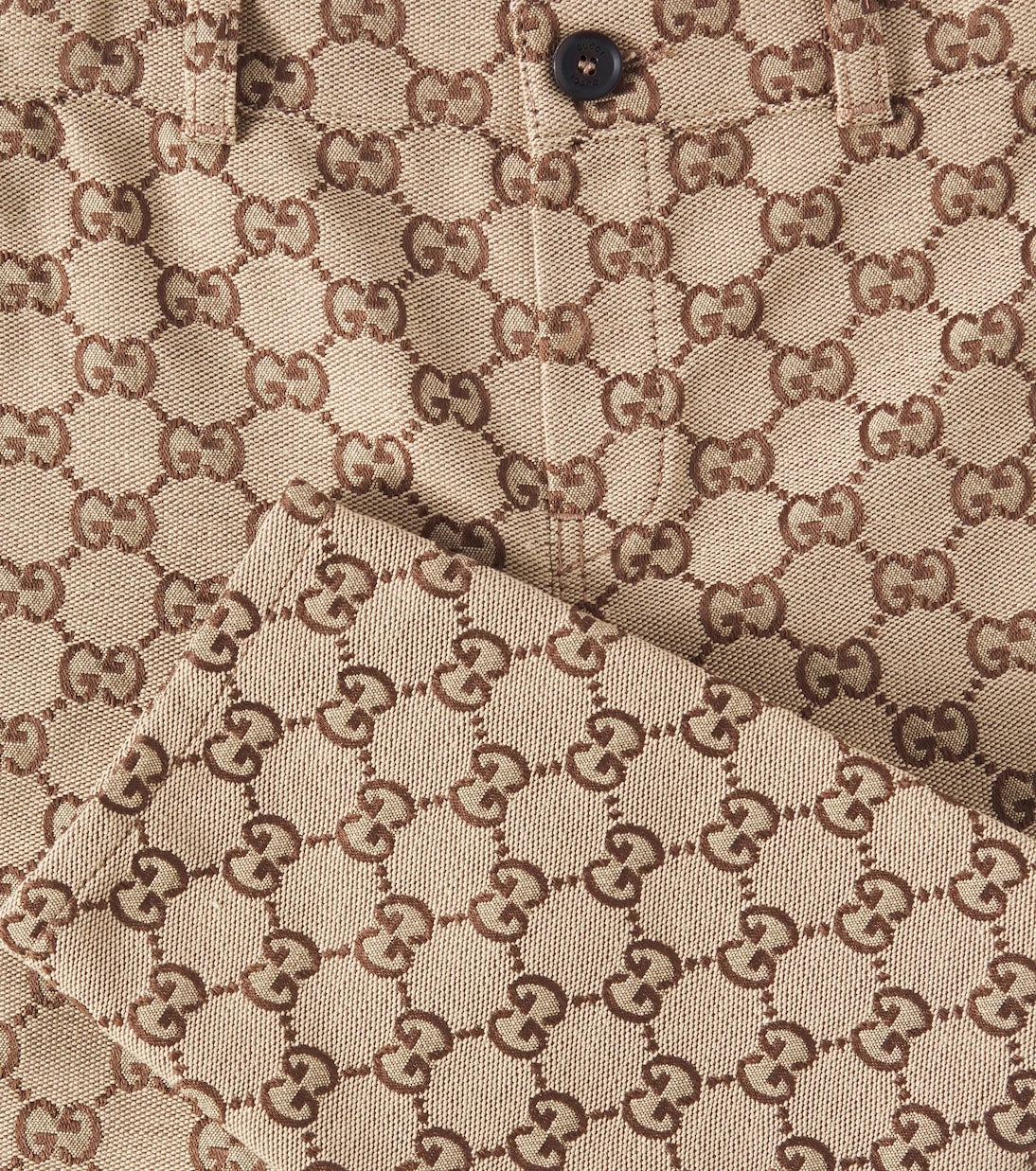 Gucci Kids - بنطال أطفال من مزيج قطن كانفاس GG