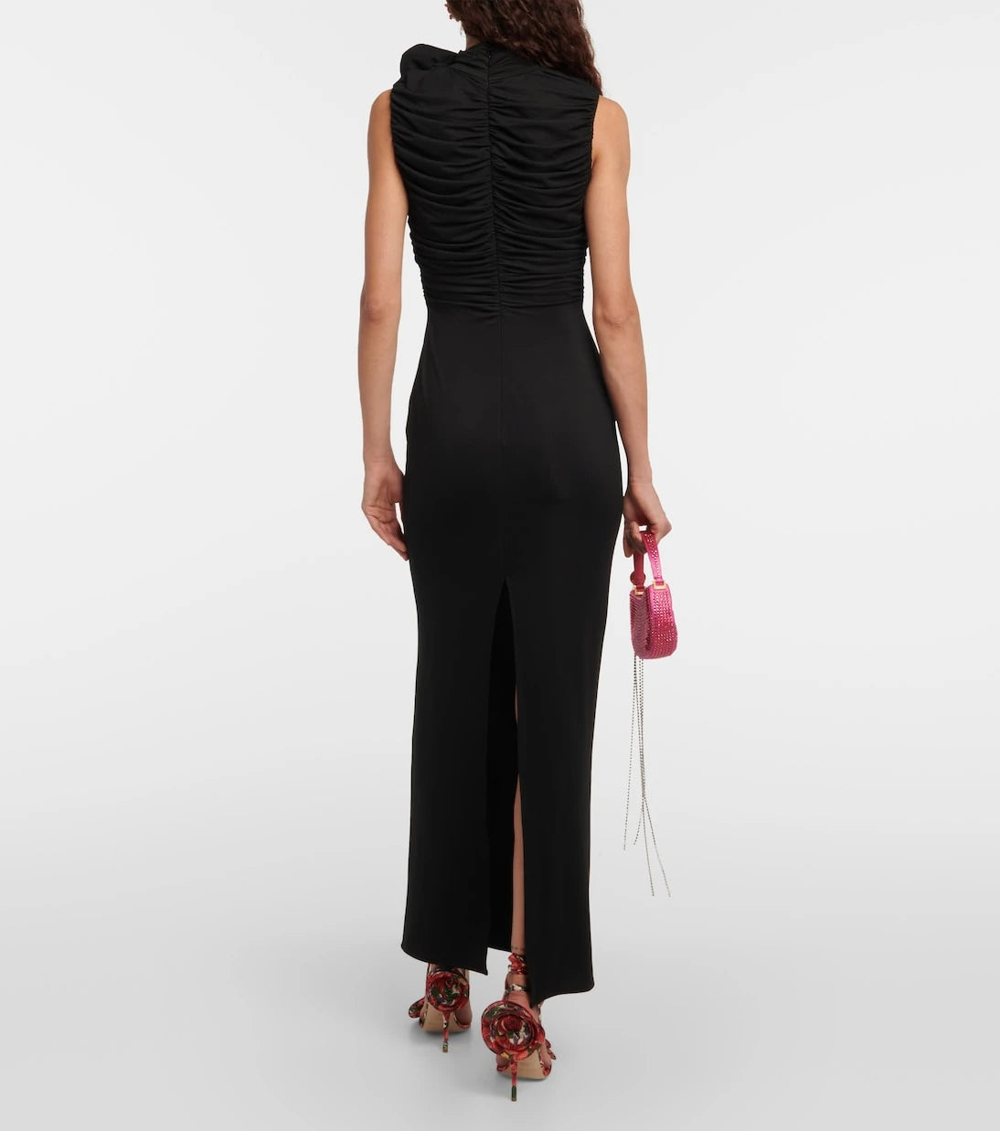 Magda Butrym - Floral-appliqué ruched maxi dress