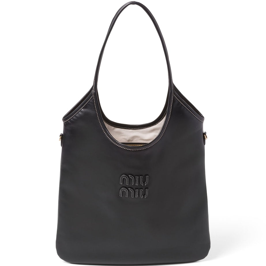 Black Leather Ivy Tote Bag