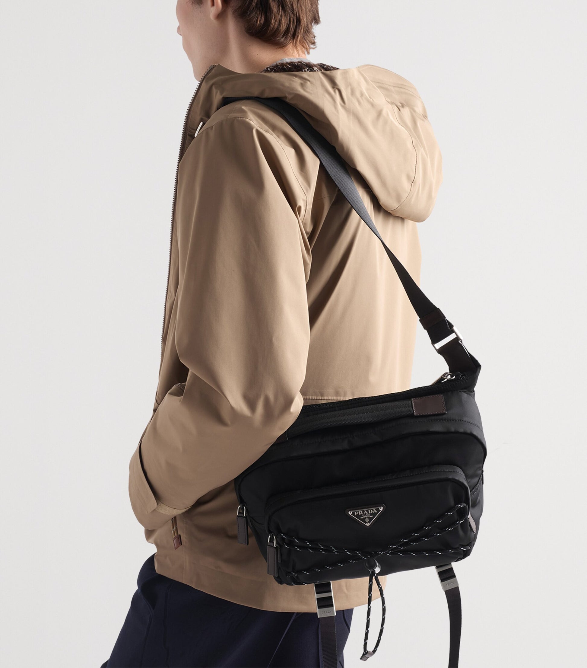 Prada Re-Nylon and Leather Shoulder Bag