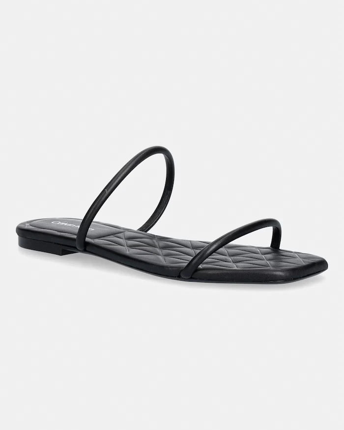 Calvin Klein kadın deri terlik SQUARE FLAT SNDL QUILT LTH