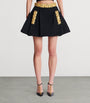 Black Wool Pleated Mini Skirt
