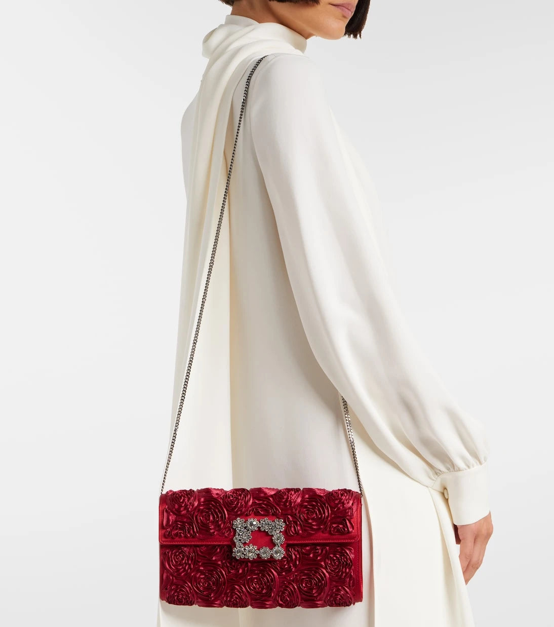 Roger Vivier - Rose Vivier embellished satin clutch