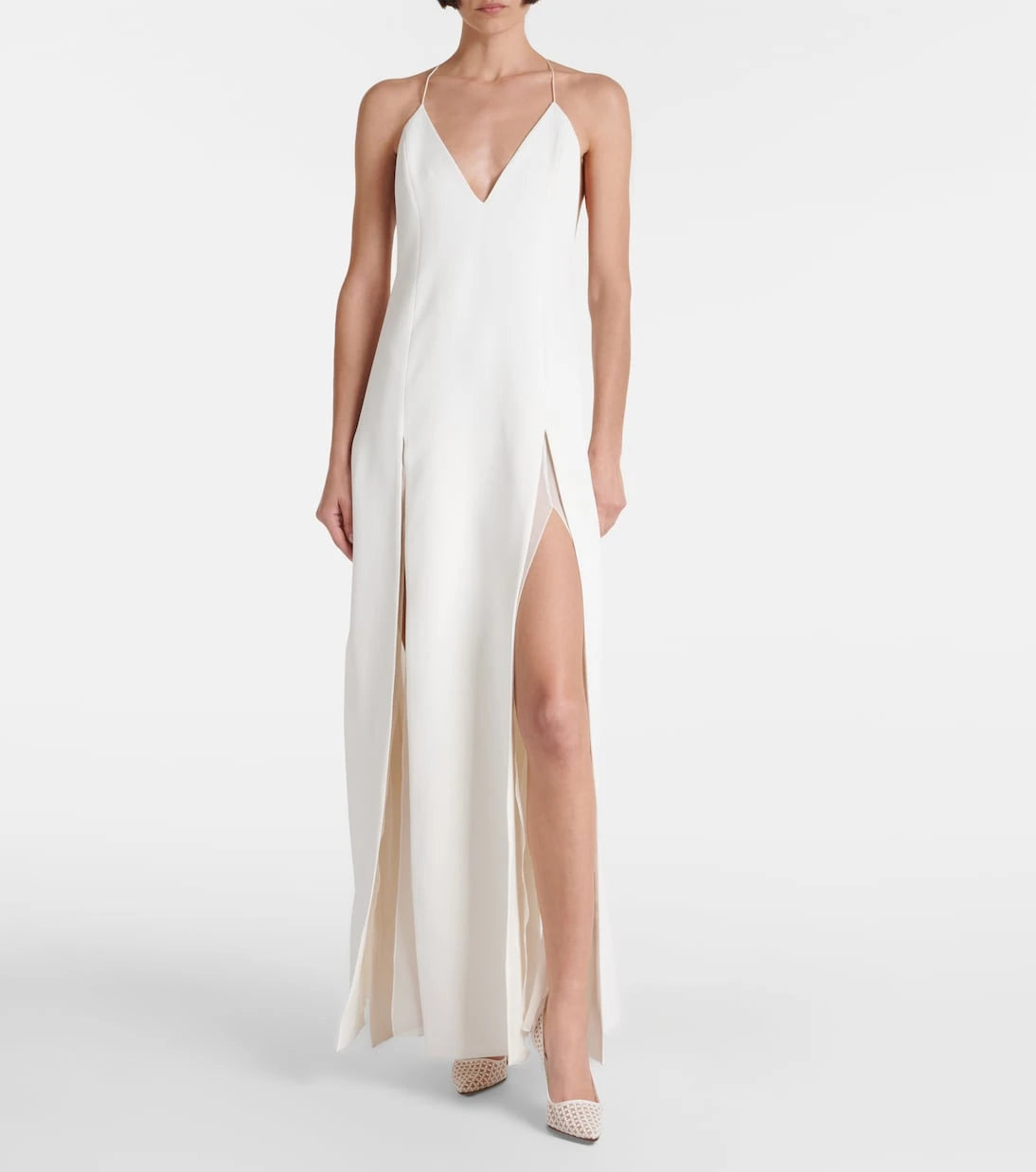 Khaite - Nonya crêpe satin slip dress