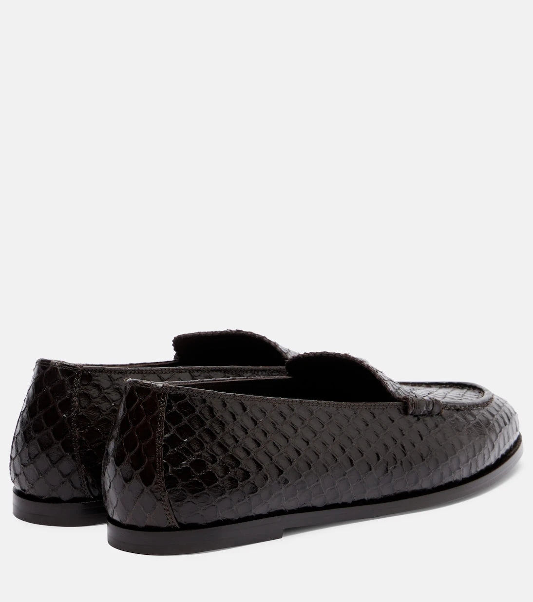 Aquazzura - College snake-effect leather loafers