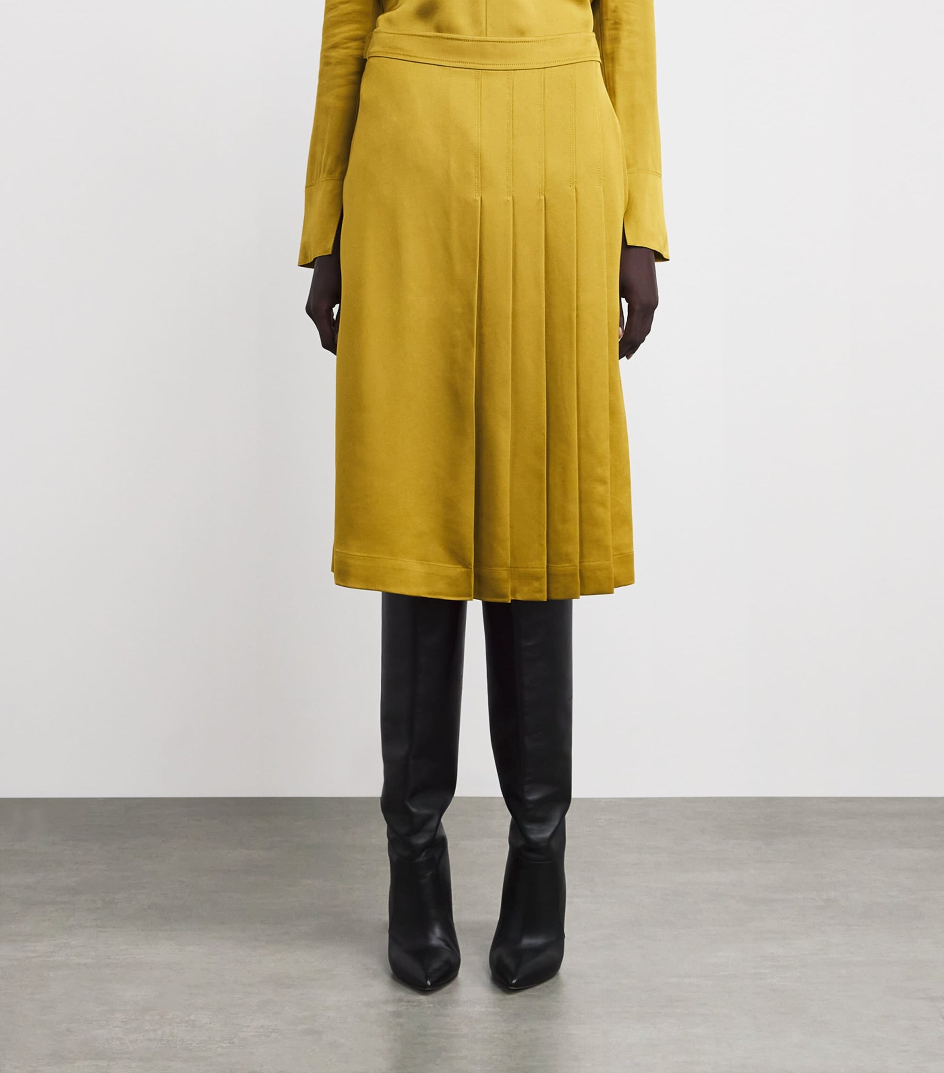 Joseph Brown Crepe Jeanne Pleated Mini Skirt