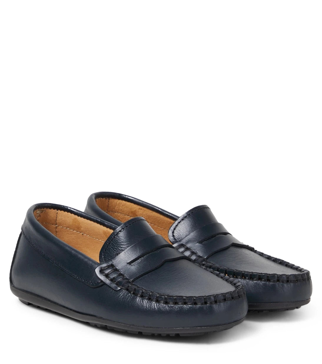 La Coqueta - Marine leather penny loafers
