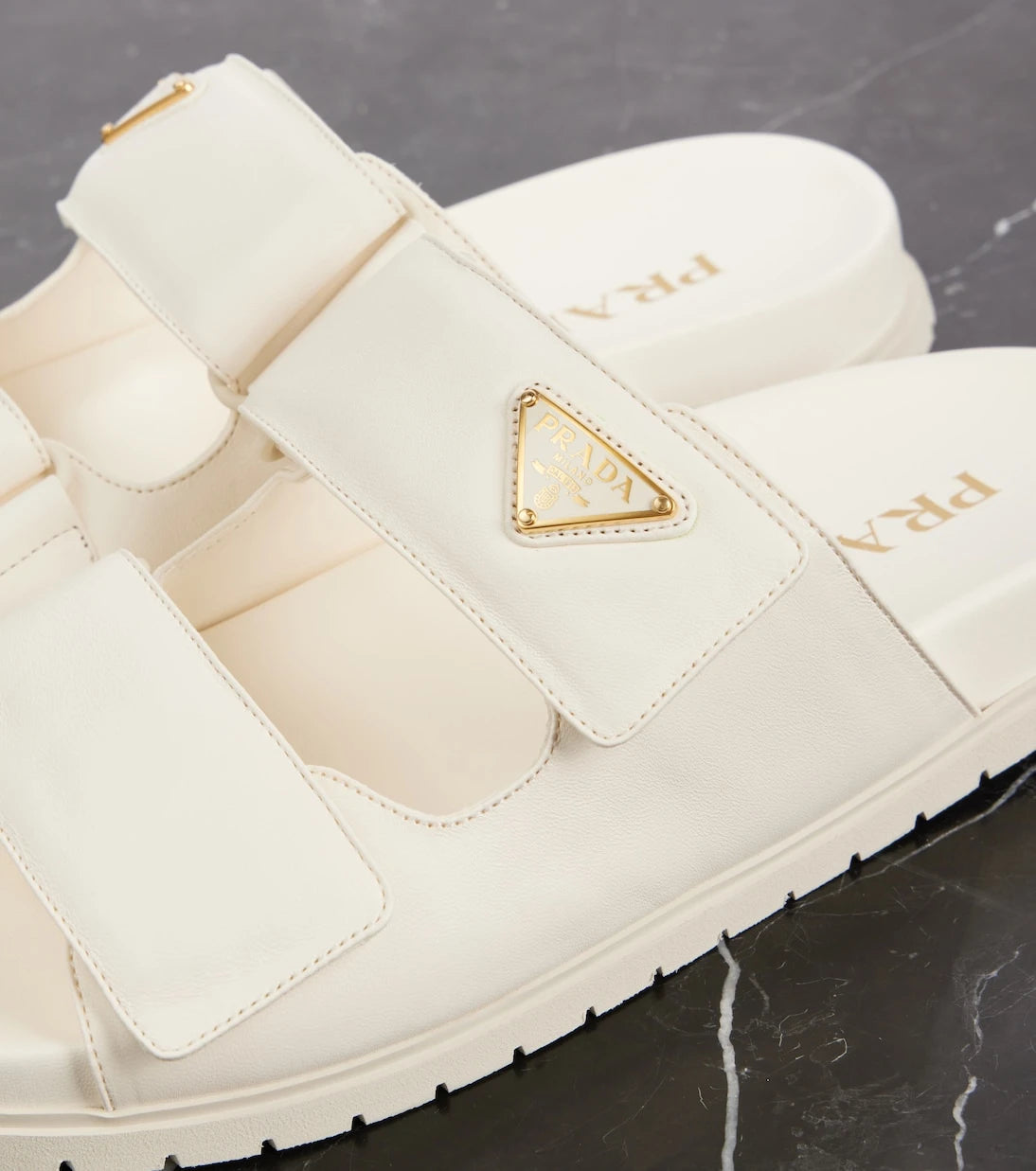 Prada - Logo leather sandals