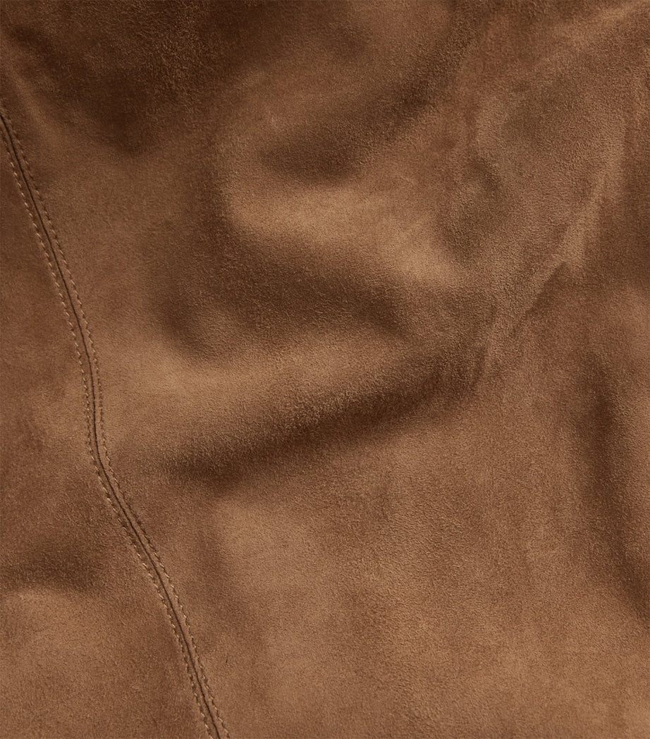 MAX&Co. Yellow Suede Midi Skirt