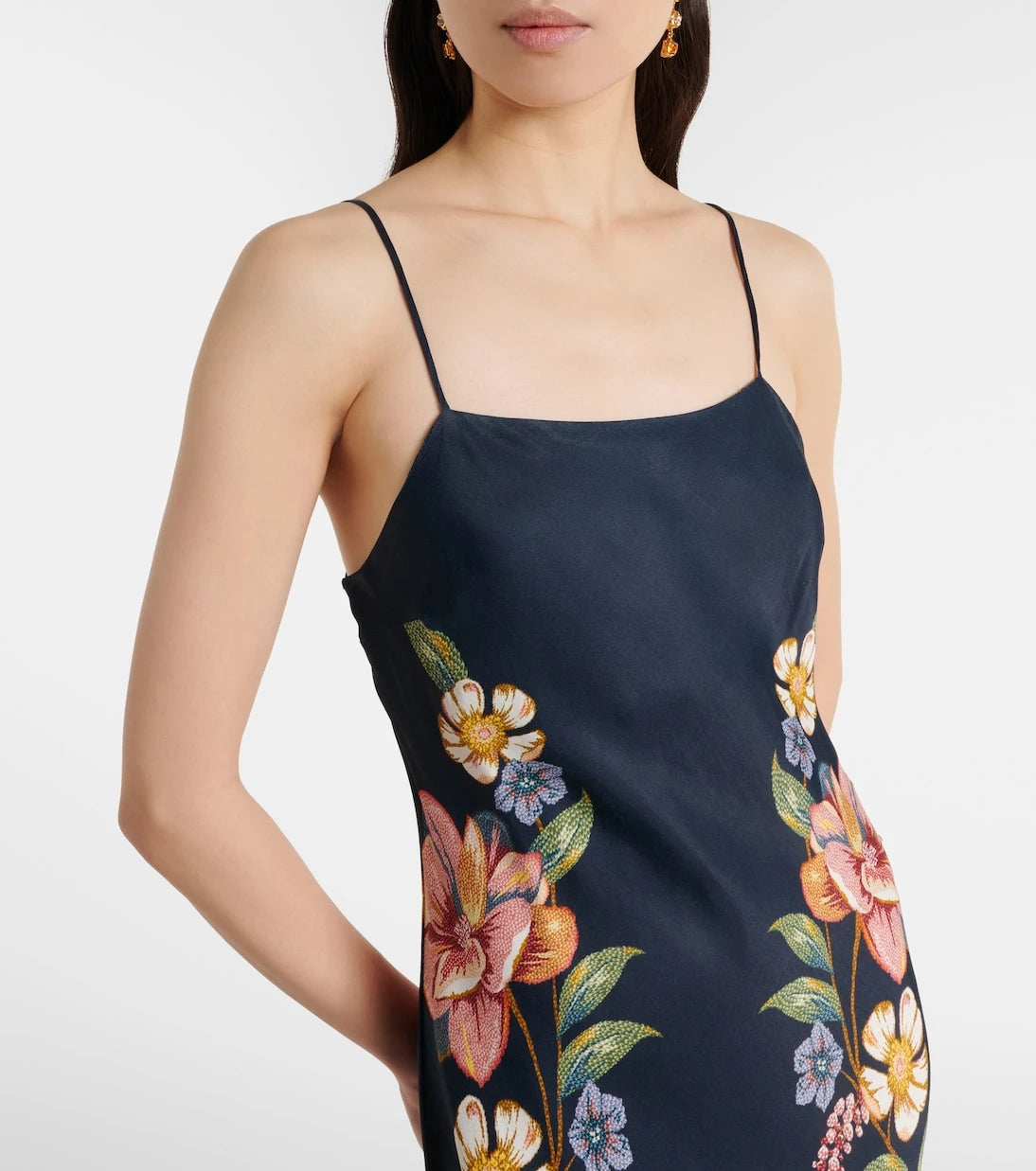 Farm Rio - Floral satin maxi dress