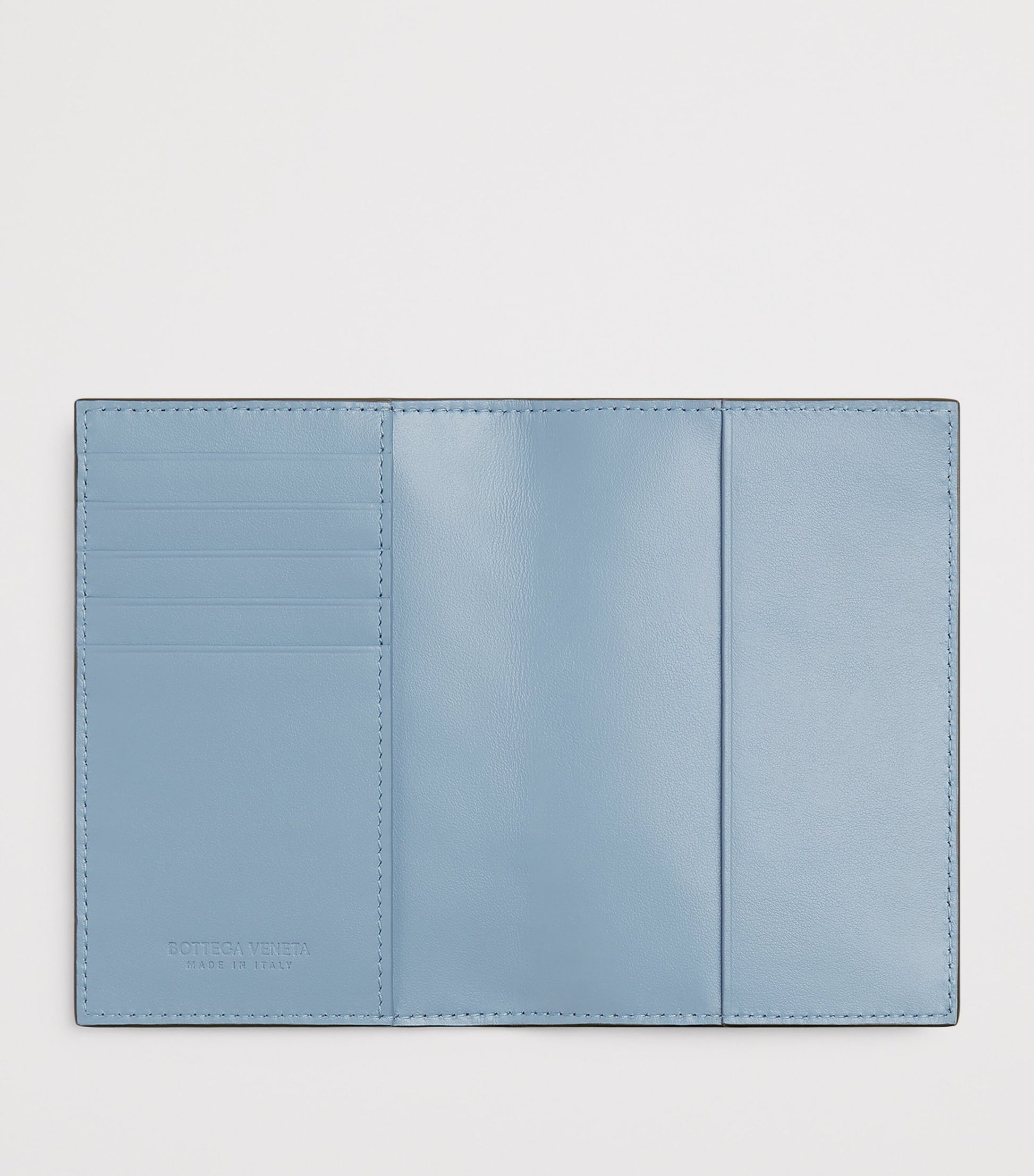 Green Leather Intrecciato Passport Holder