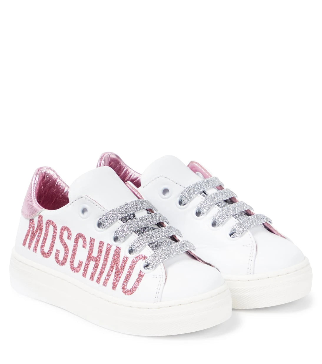 Moschino Kids - Logo leather sneakers
