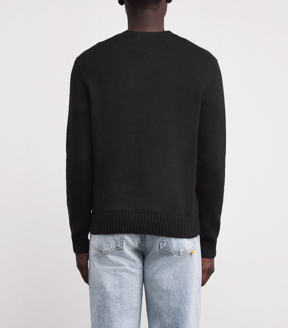 Polo Ralph Lauren Black Cotton-Cashmere Holiday Bear Sweater