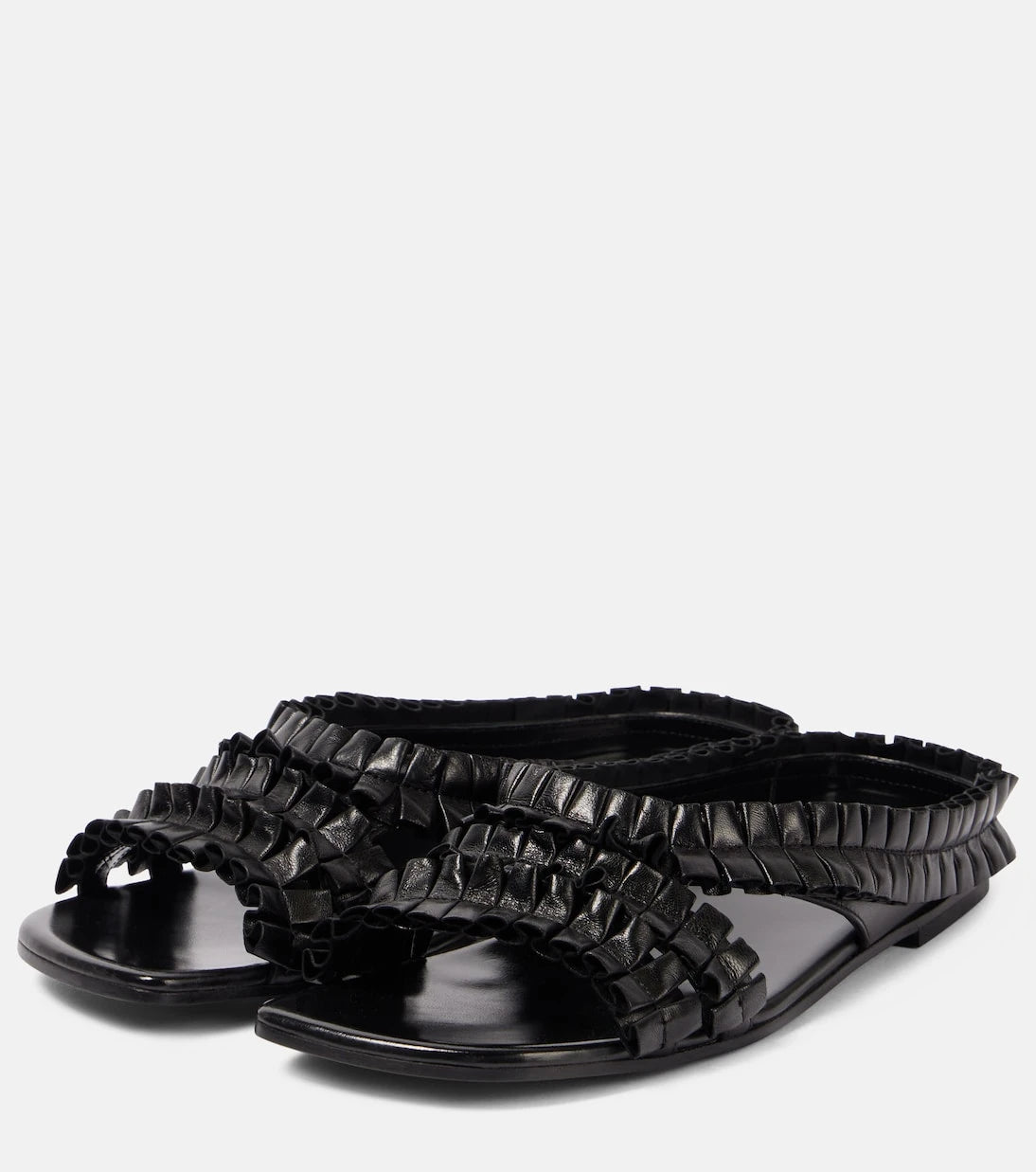 Dries Van Noten - Ruffled leather sandals