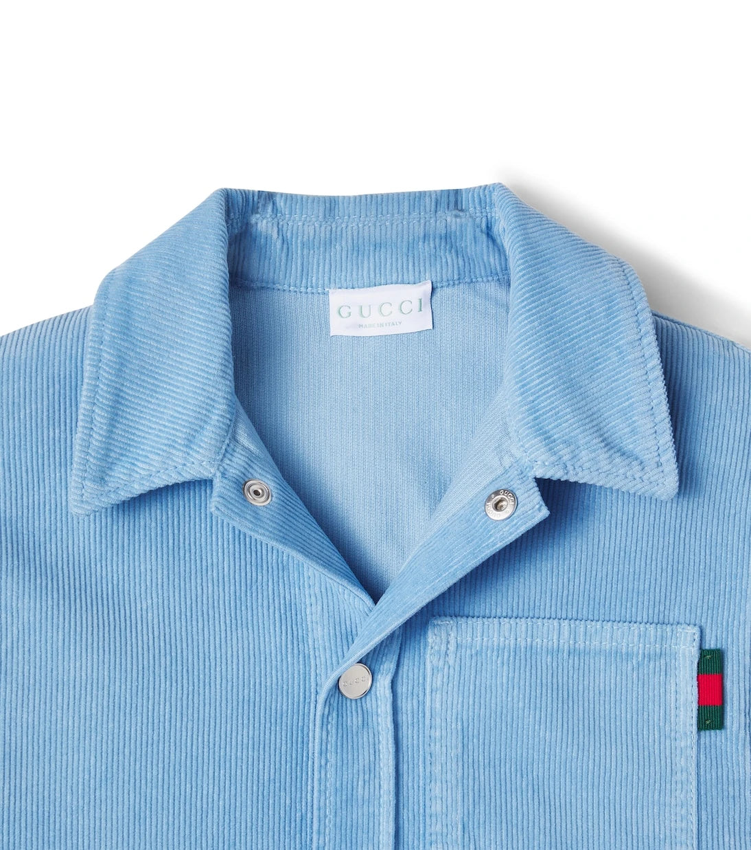 Gucci Kids - Web Stripe cotton corduroy shirt