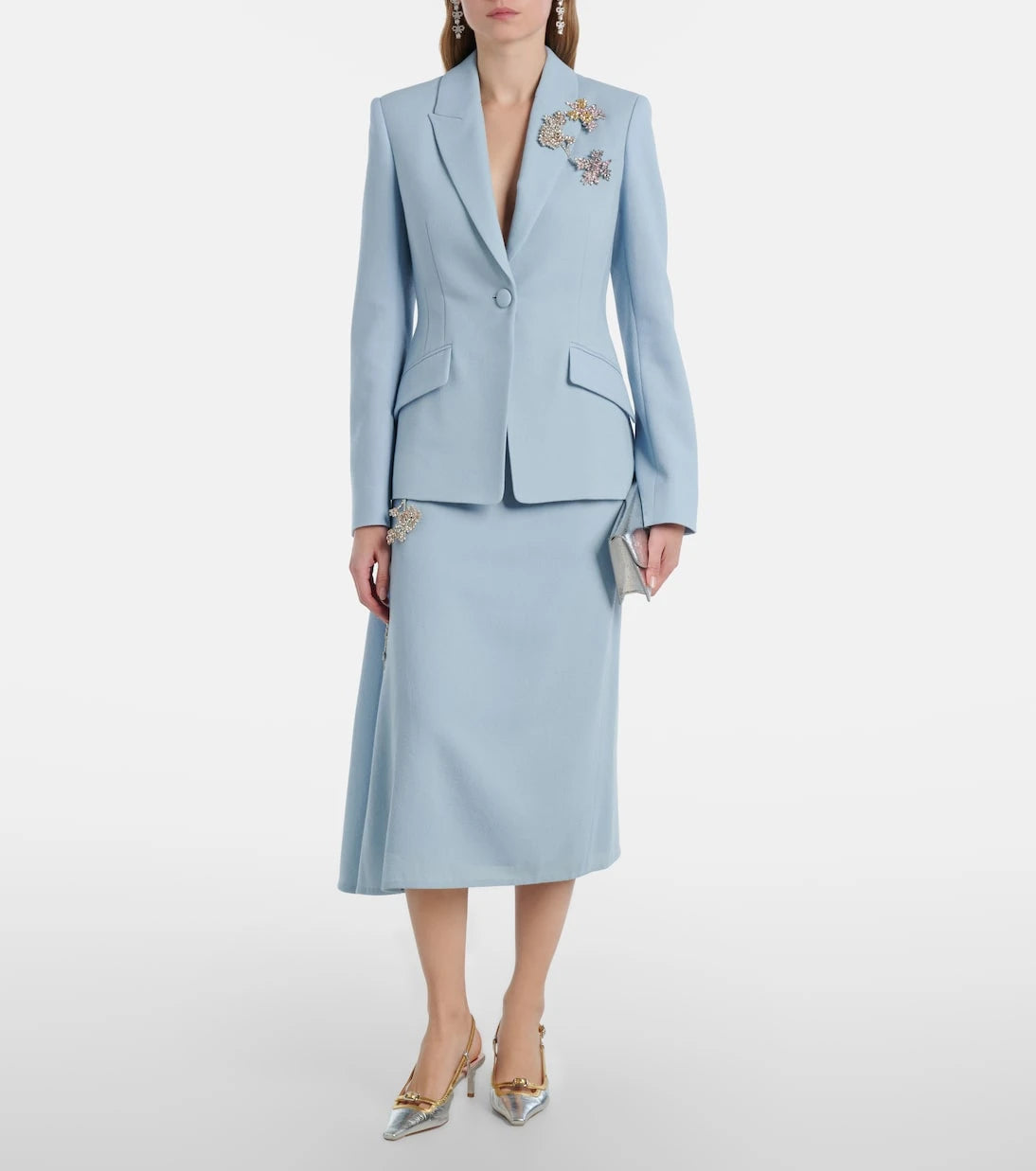 Erdem - Virgin wool midi skirt