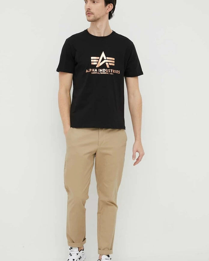 Alpha Industries Basic T-Shirt Foil Print Pamuklu Tişört