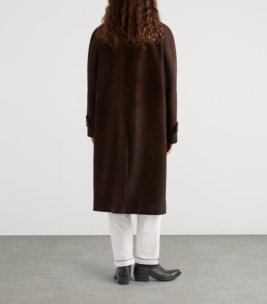 Brown Suede Trench Coat