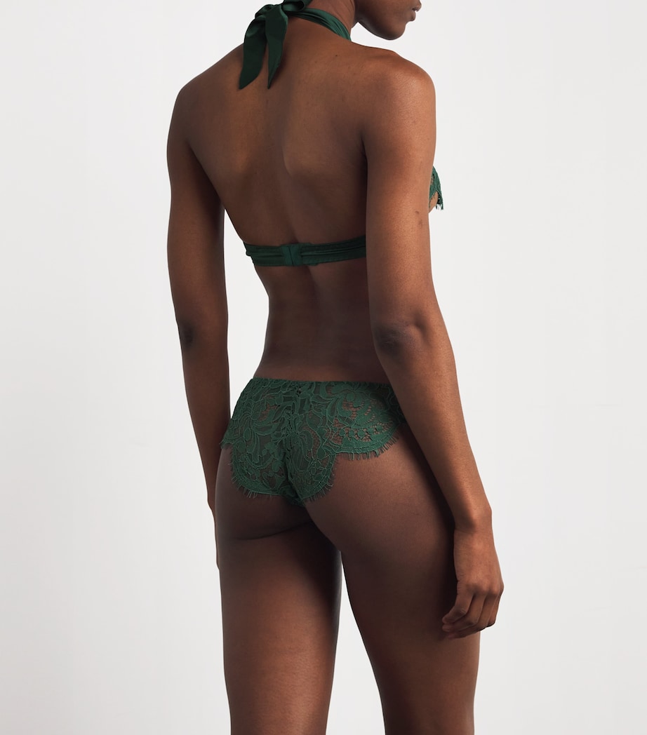 Coco De Mer Green Lace Isara Brazilian Briefs