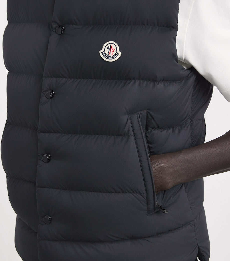 Moncler Black Down Tibb Padded Gilet