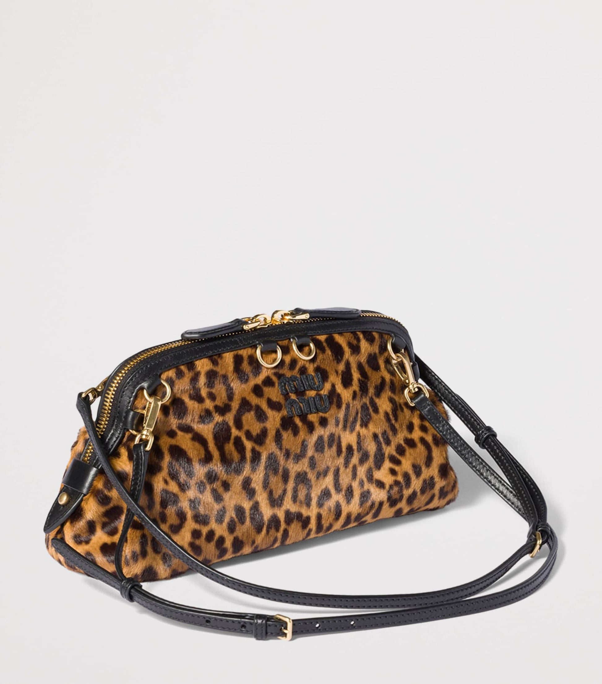 Miu Miu Calf Hair Leopard Clutch Bag