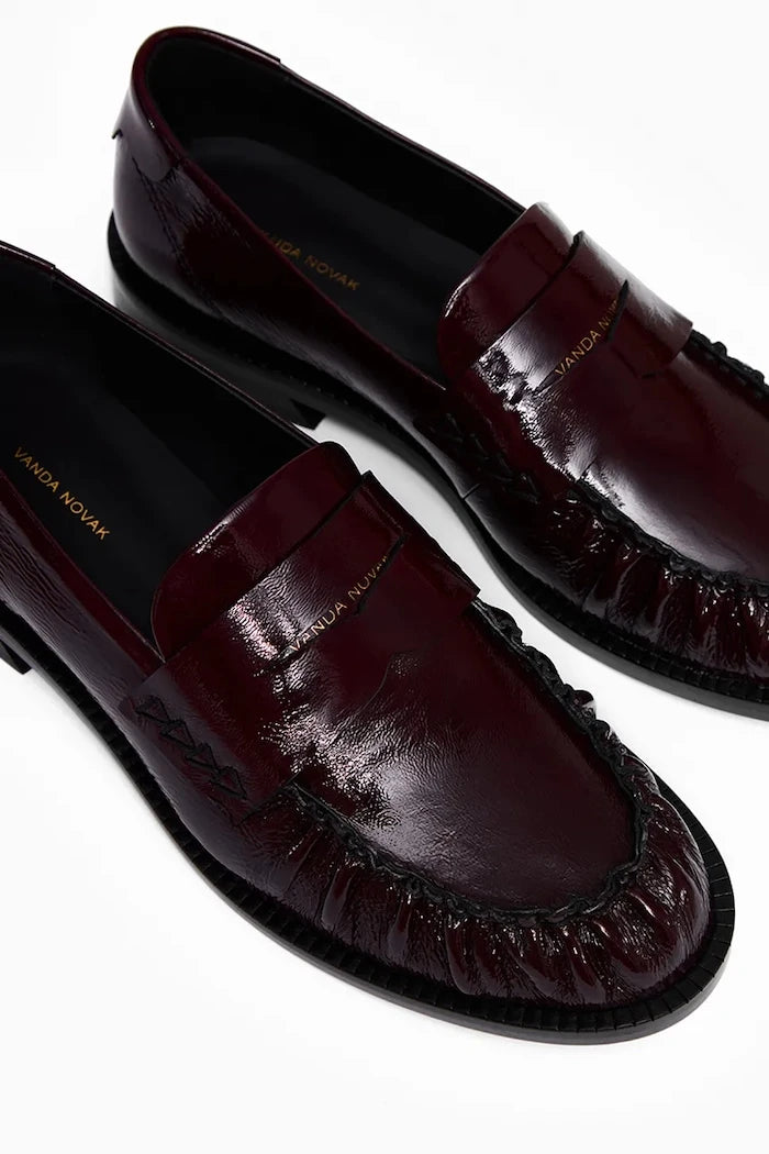 Vanda Novak kadın deri mokasen Greta Glossy Ruby