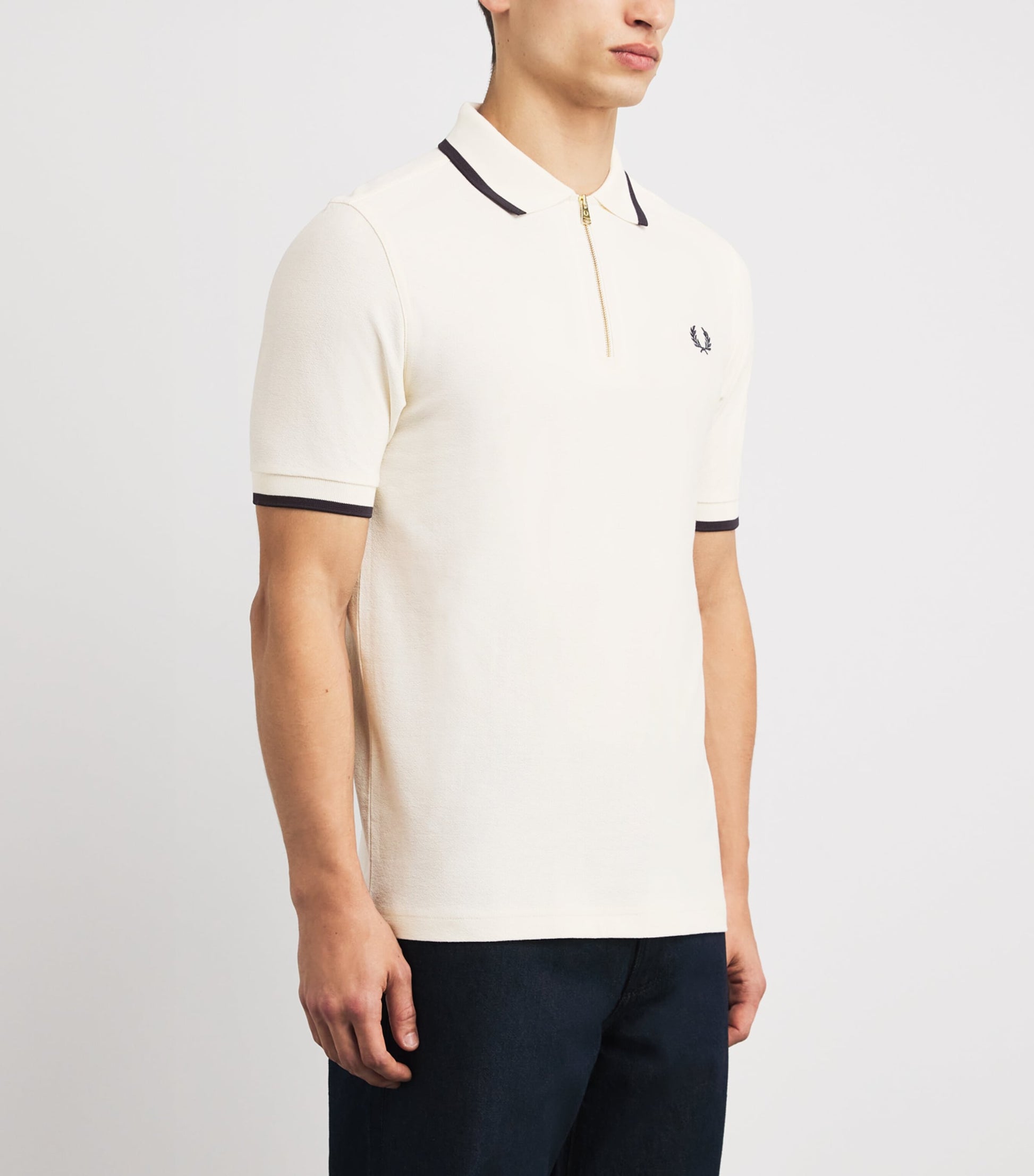 Cotton Crepe Piqué Polo Shirt