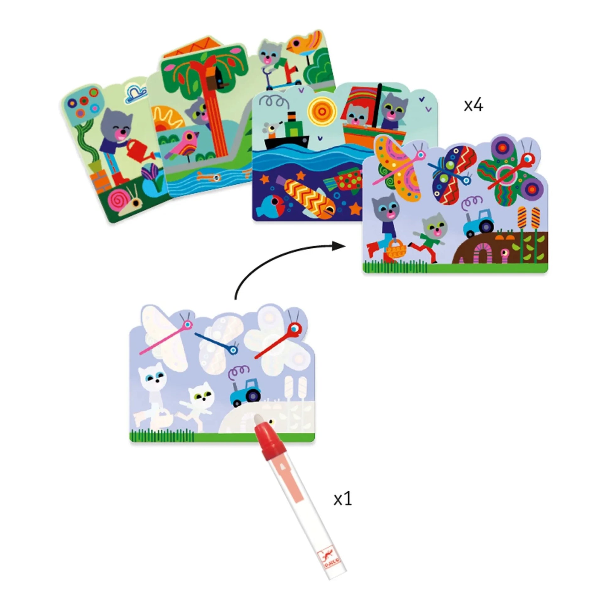 Djeco - In The Garden Magic Colouring Kit