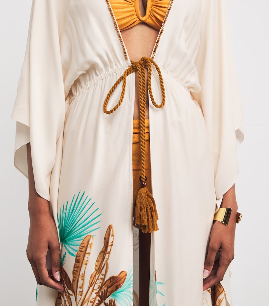 PatBO Beige Bananeira Tropical Cover-Up