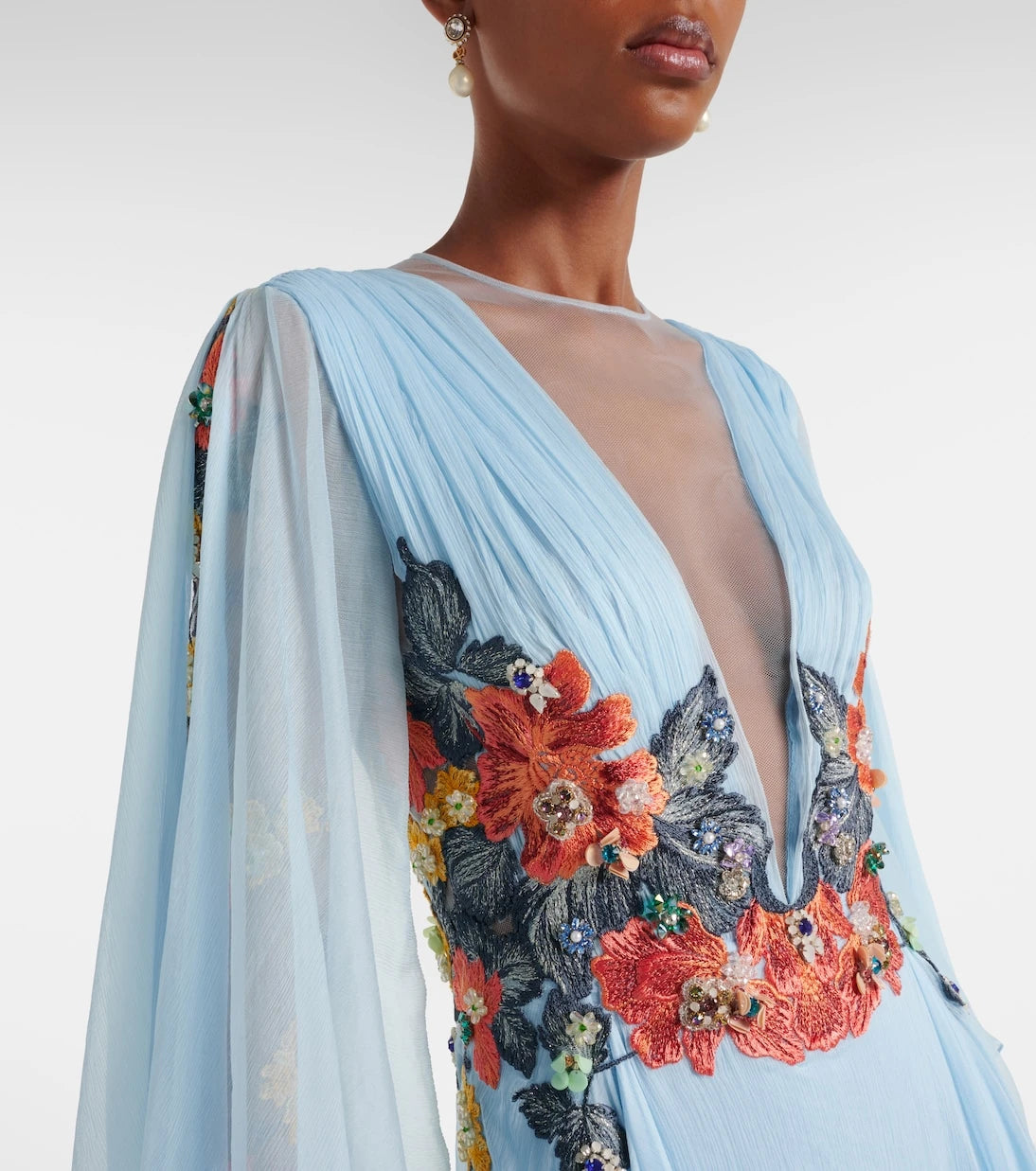 Costarellos - Floral silk gown