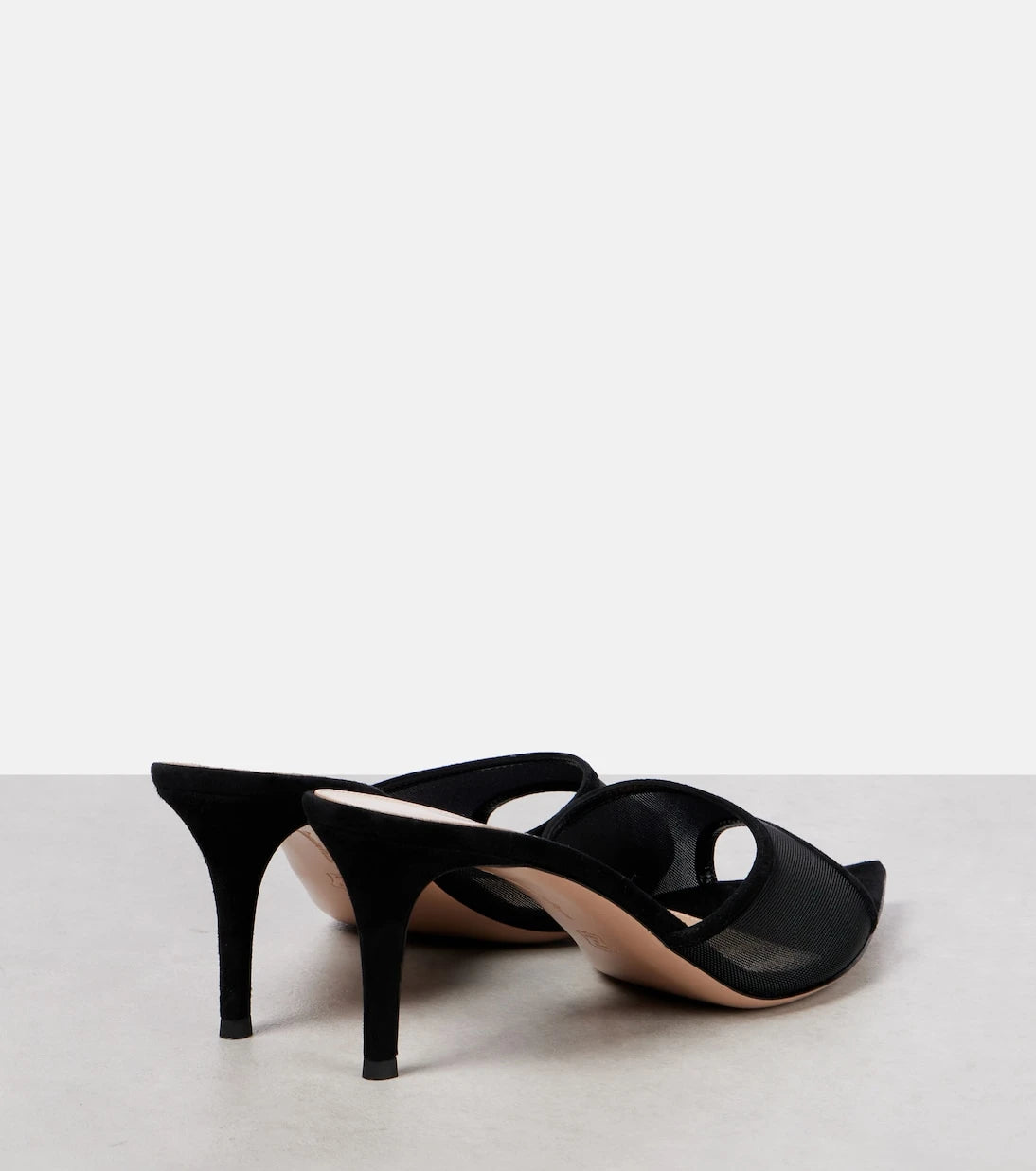 Gianvito Rossi - Dorotea suede-trimmed organza mules