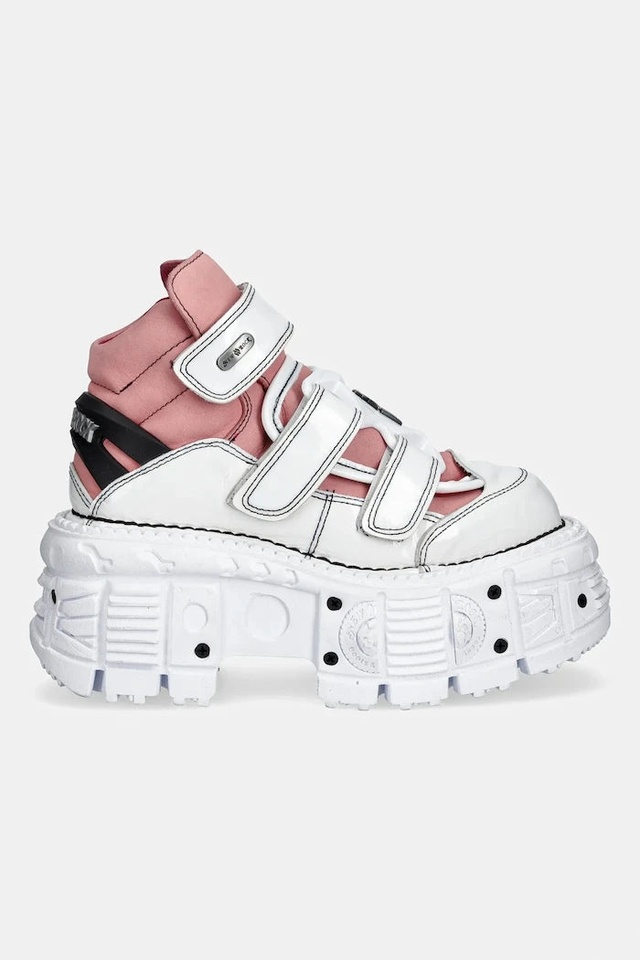 New Rock CHAROL ARRUGADO BLANCO, NOBUCK ROSA, TANK Deri Spor Ayakkabı