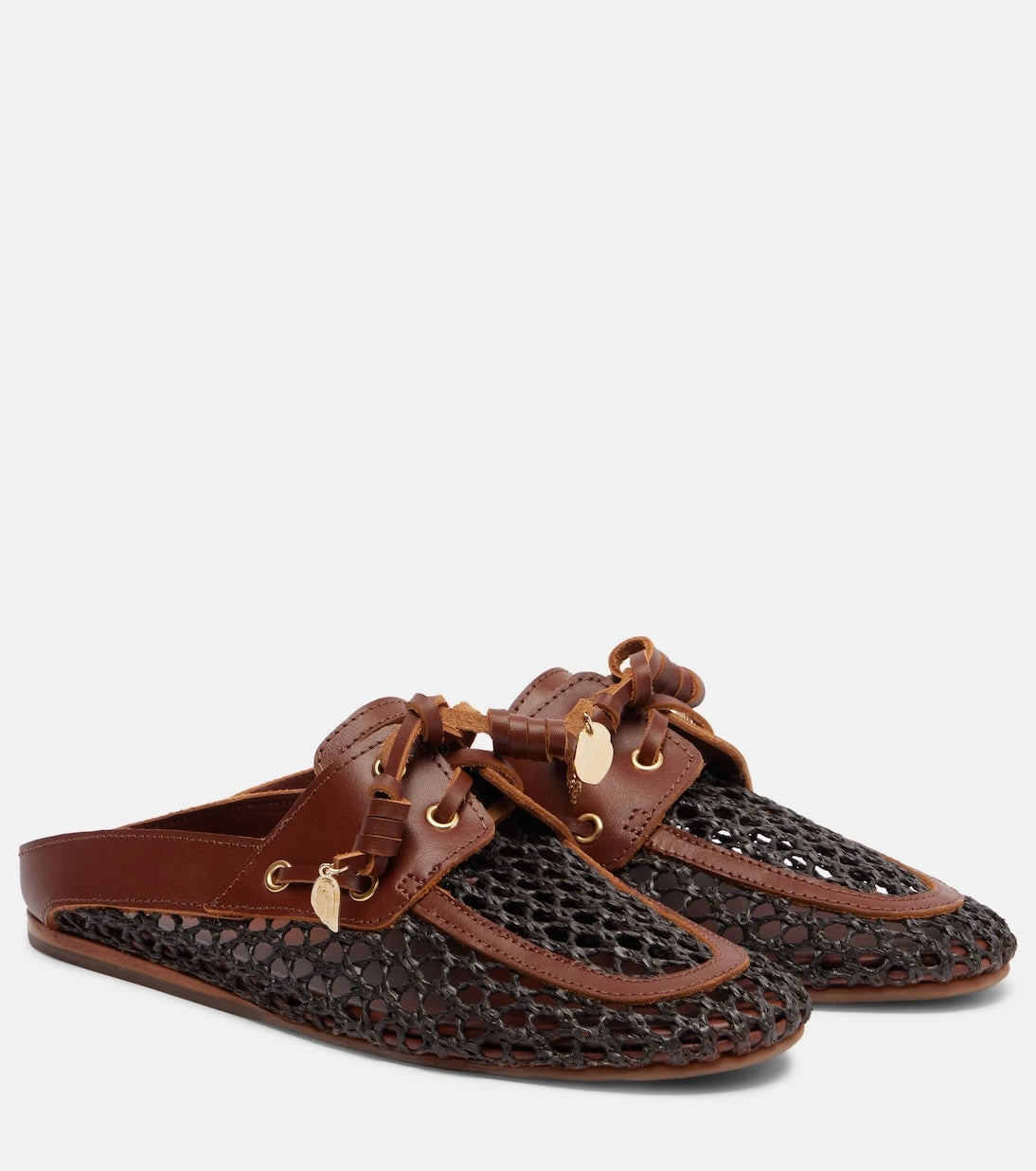 Ancient Greek Sandals - حذاء قارب نافيتا من الجلد المنسوج
