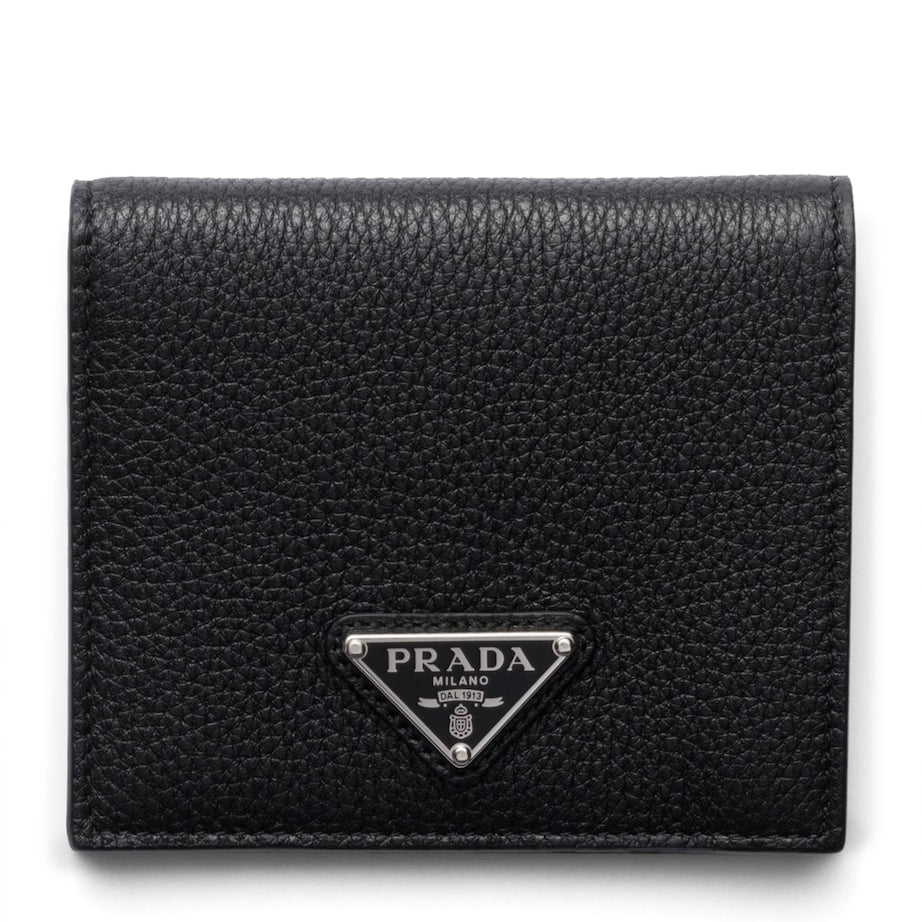 Grained Leather Triangle Wallet