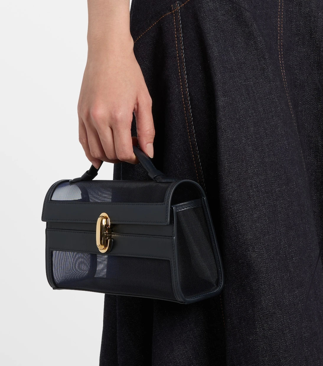 Savette - Symmetry leather-trimmed mesh tote bag