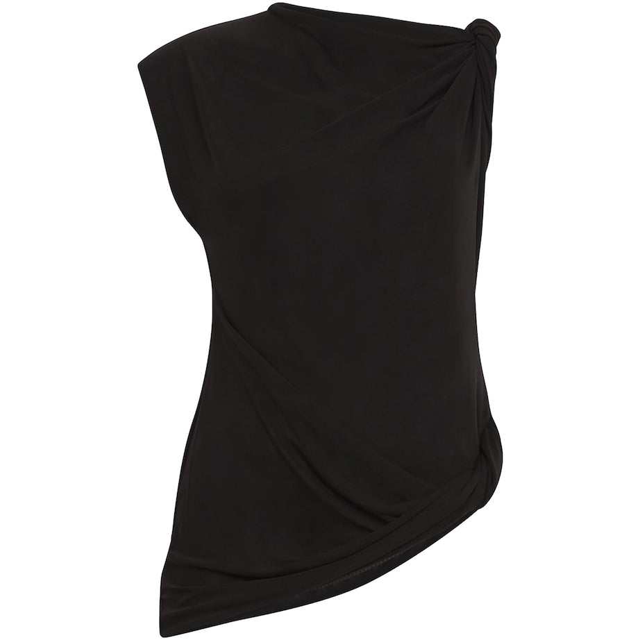 Asymmetric Draped Ando Top DBLK BLACK