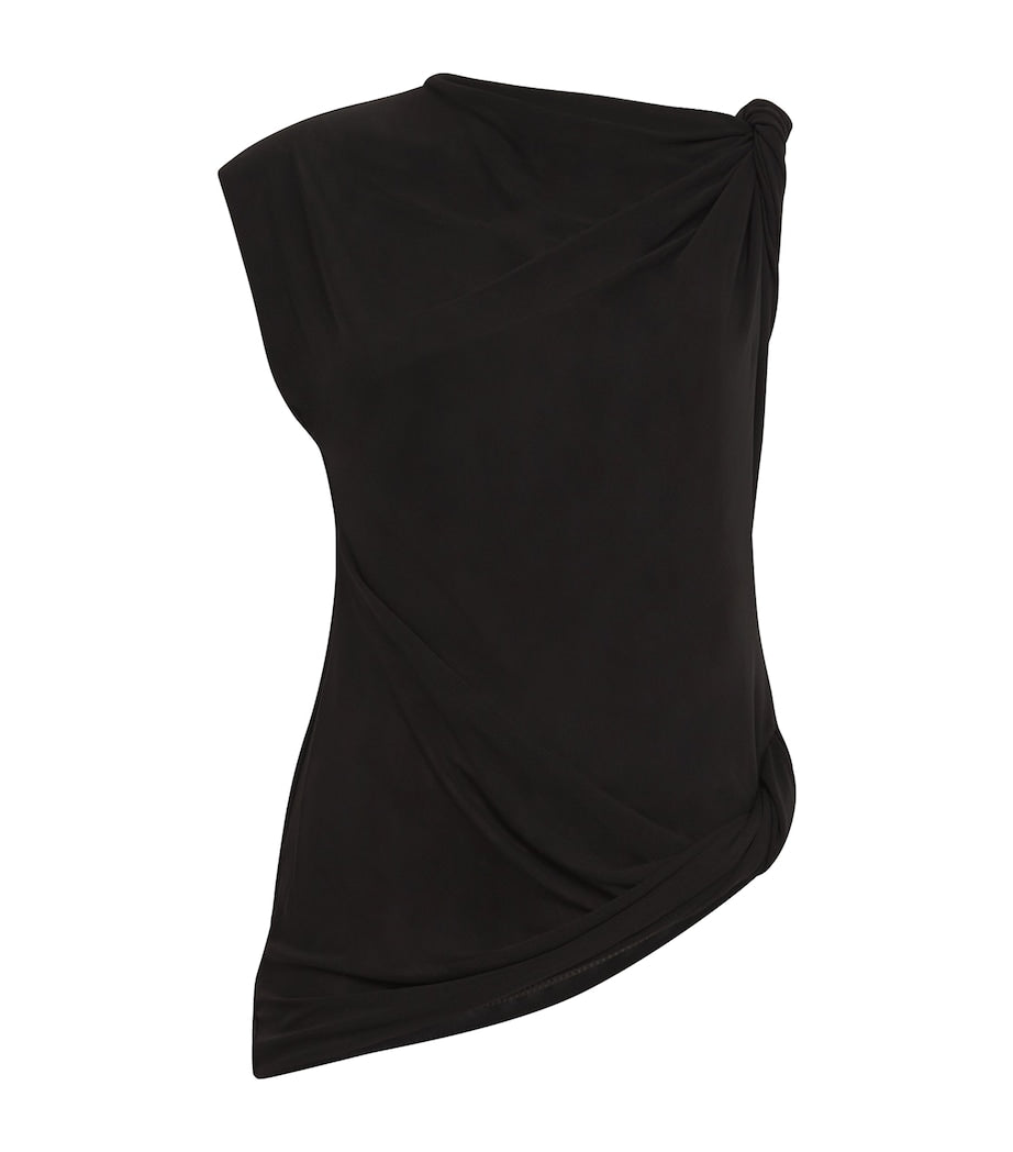 Asymmetric Draped Ando Top DBLK BLACK