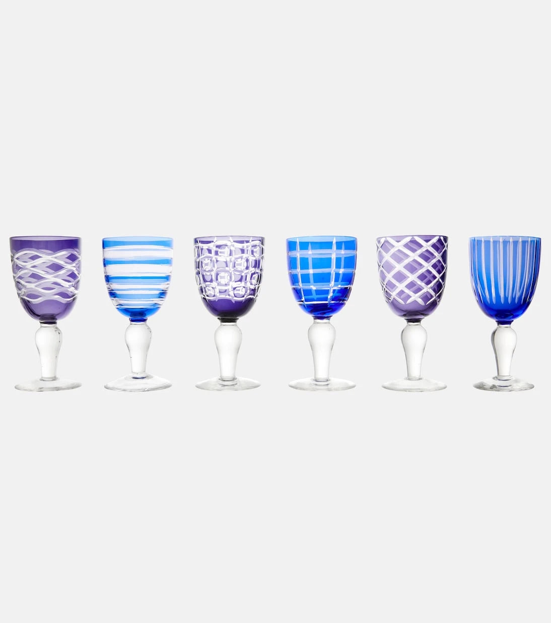Polspotten - Cobalt set of 6 wine glasses