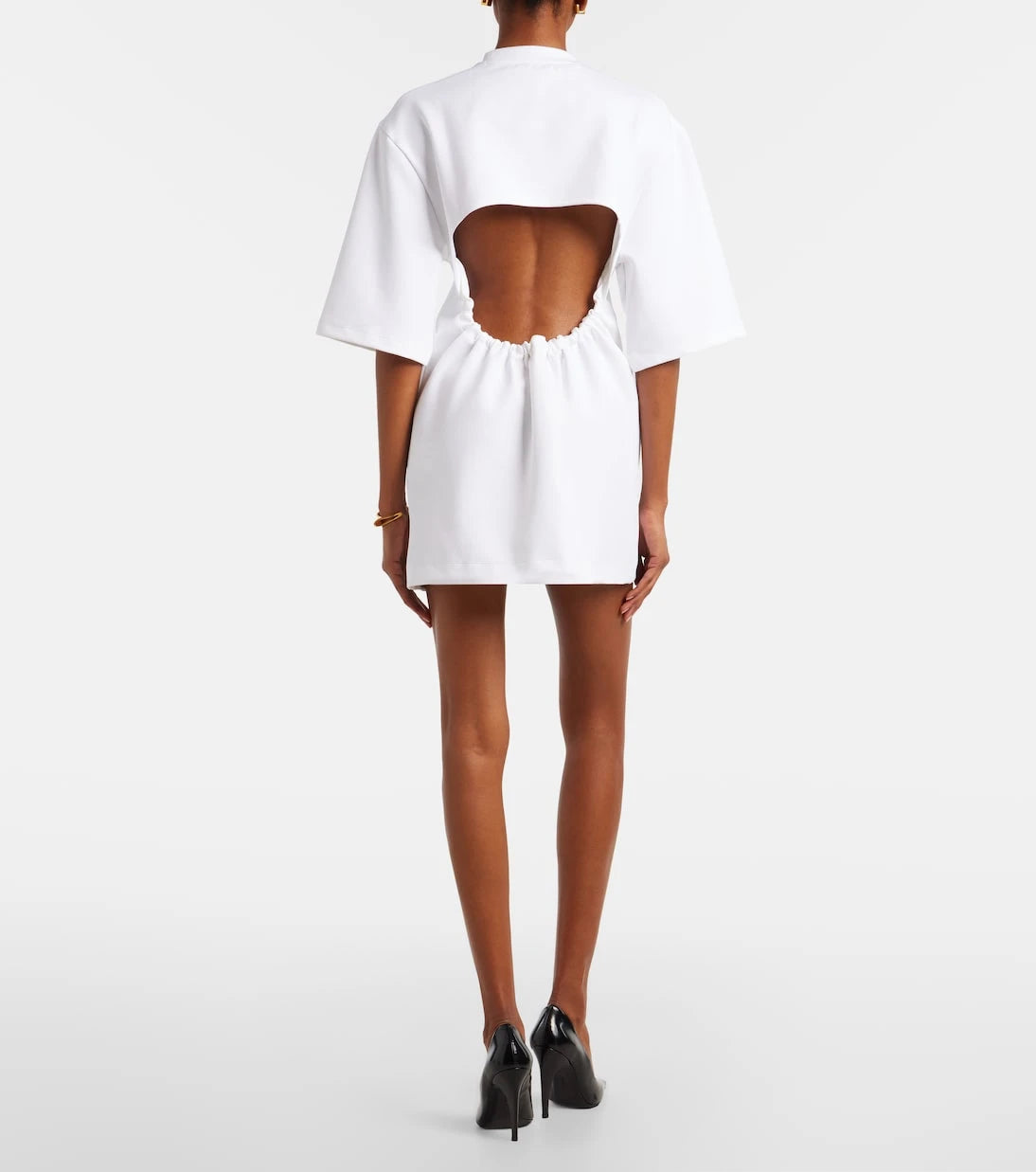 Wardrobe.NYC - Open-back cotton-blend jersey minidress