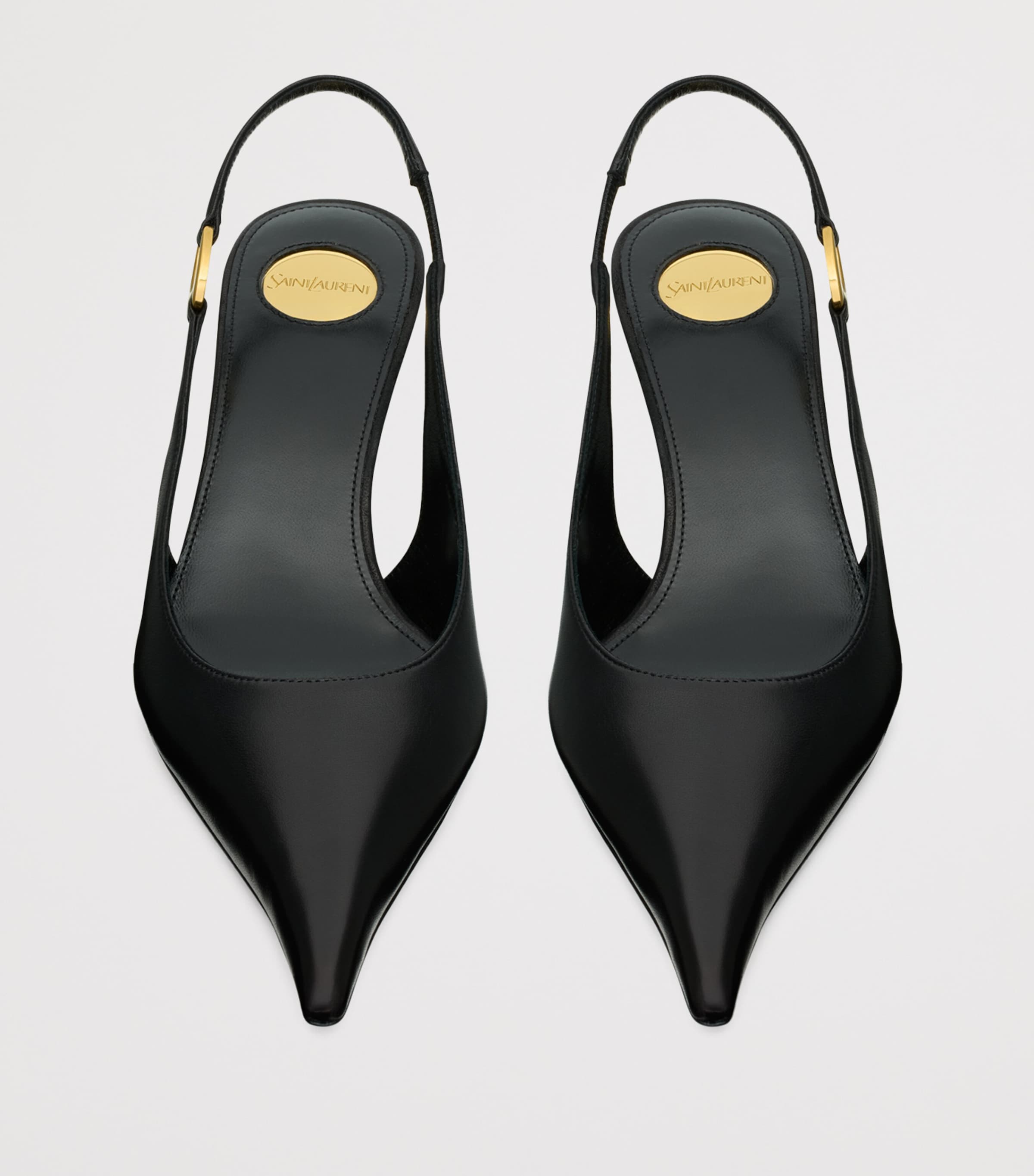 Saint Laurent Black Leather Vendome Slingbacks 50