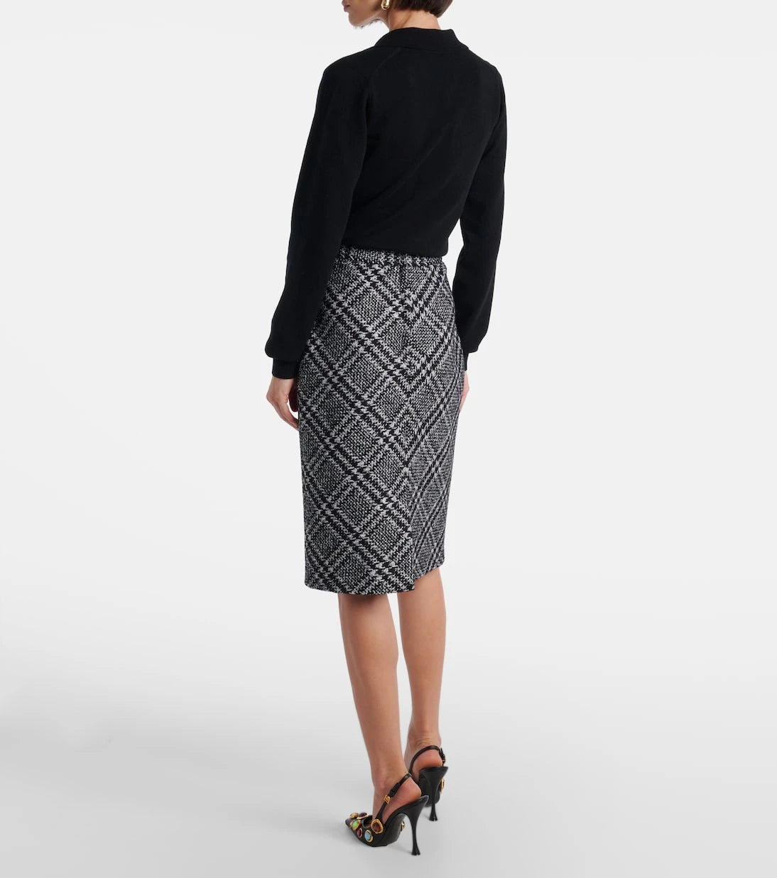 Dolce&Gabbana - Checked wool-blend miniskirt