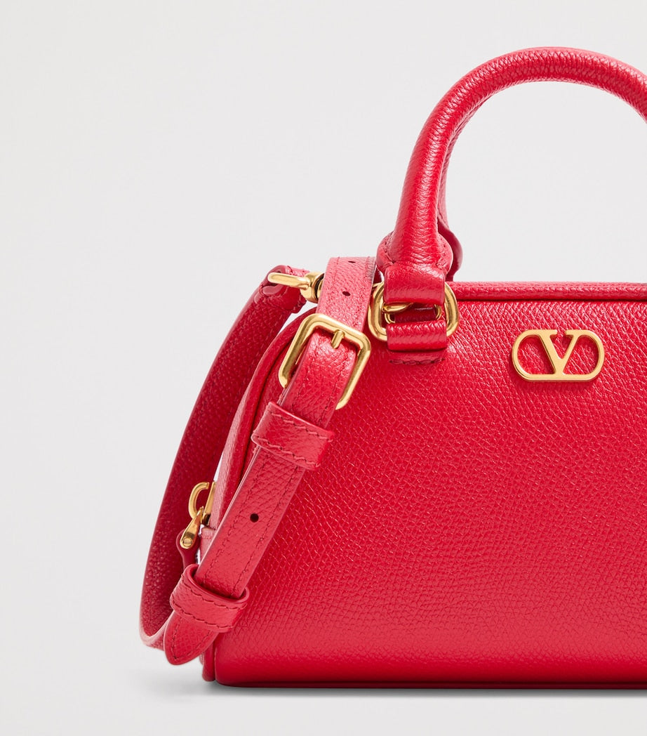 Mini Leather VLogo Signature Top-Handle Bag