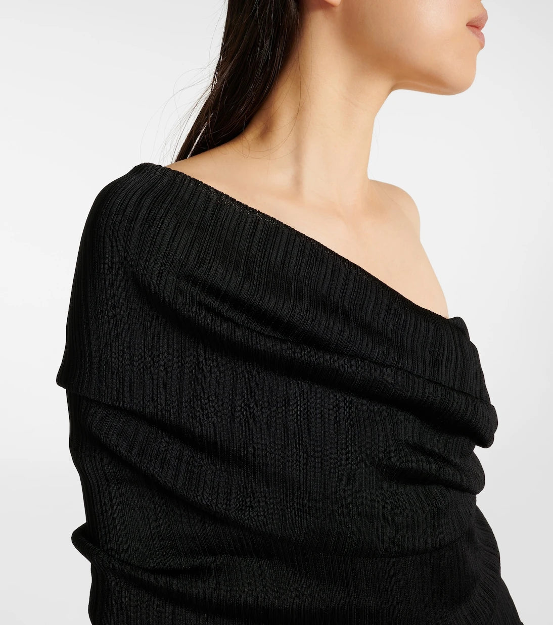 Alaïa - فستان ماكسي مكشكش مكشوف الأكتاف